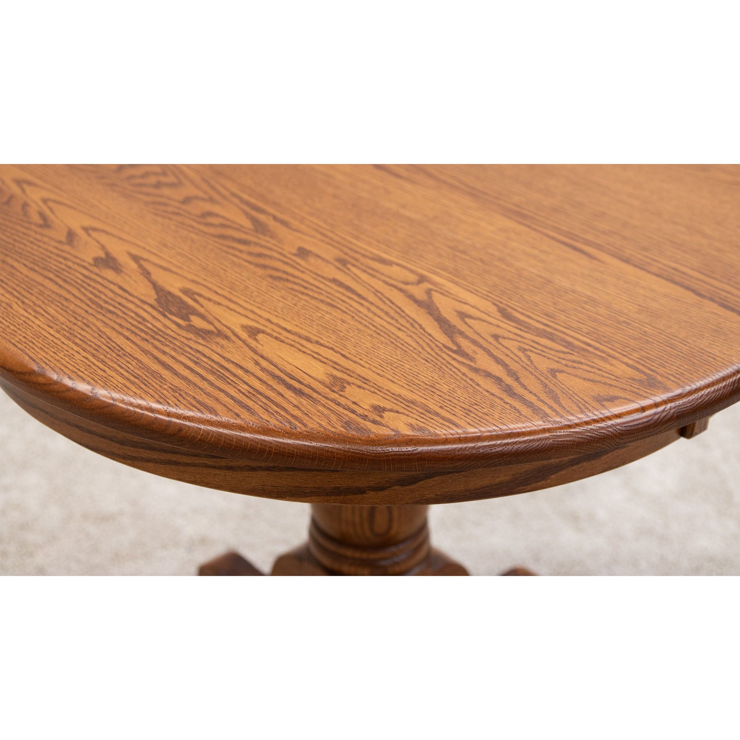 Amish Standard Round Oak Wood Dining Table | MC