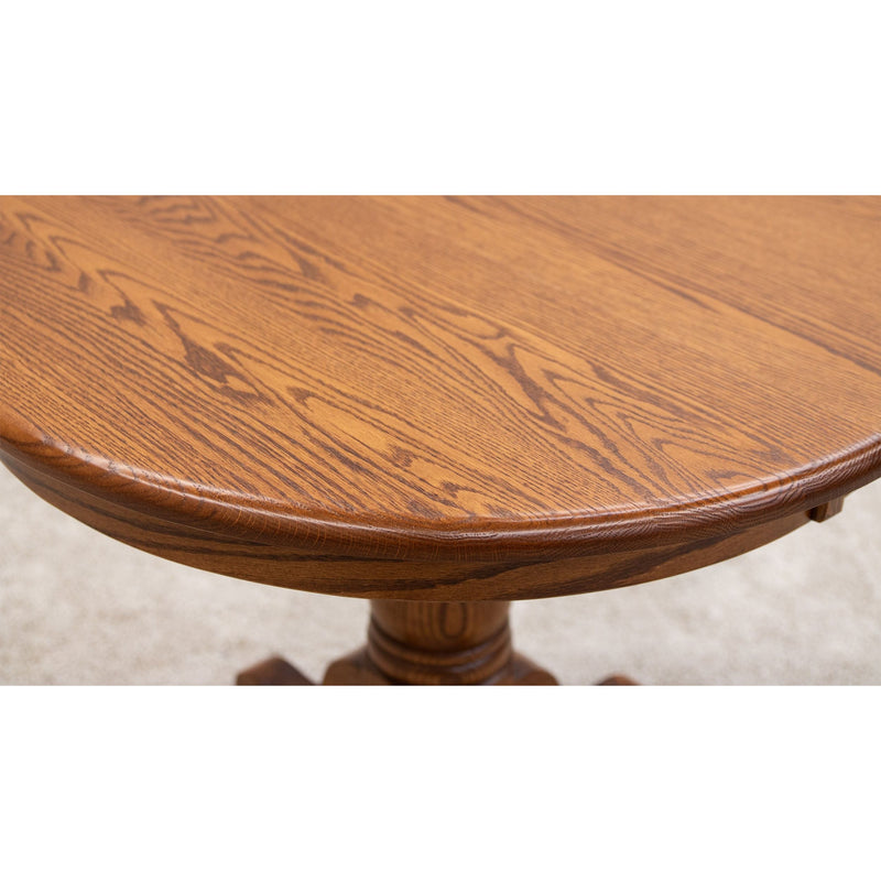 Amish Standard Round Oak Wood Dining Table | MC