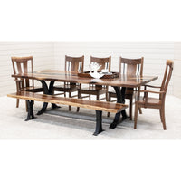 Straight Edge River Walnut Wood Dining Table