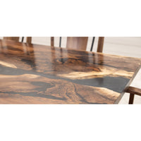 Straight Edge River Walnut Wood Dining Table