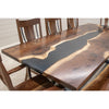 Straight Edge River Walnut Wood Dining Table