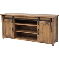 Montego 72" White Oak Wood Sliding Barn Door Post TV Console | CO