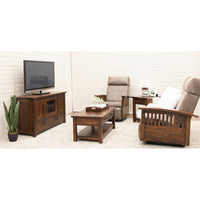 Amish Mission Reclining Loveseat with Wood Arms