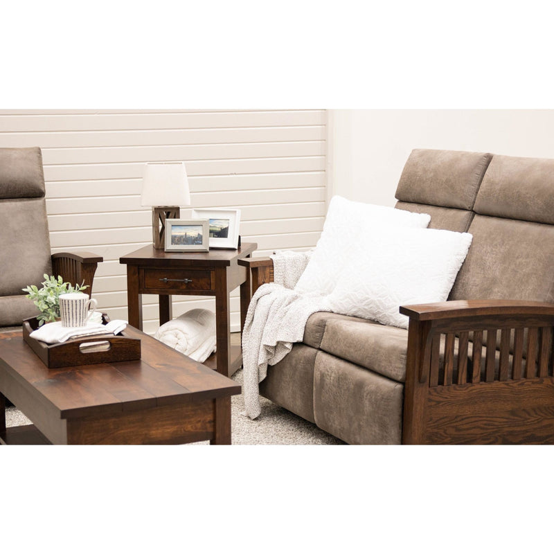 Montego Cherry Wood Large Square Open End Table | ASB