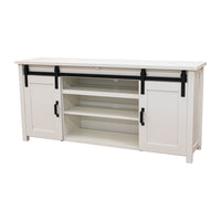 Montego 72" White Maple Wood Sliding Barn Door Post TV Console | DW