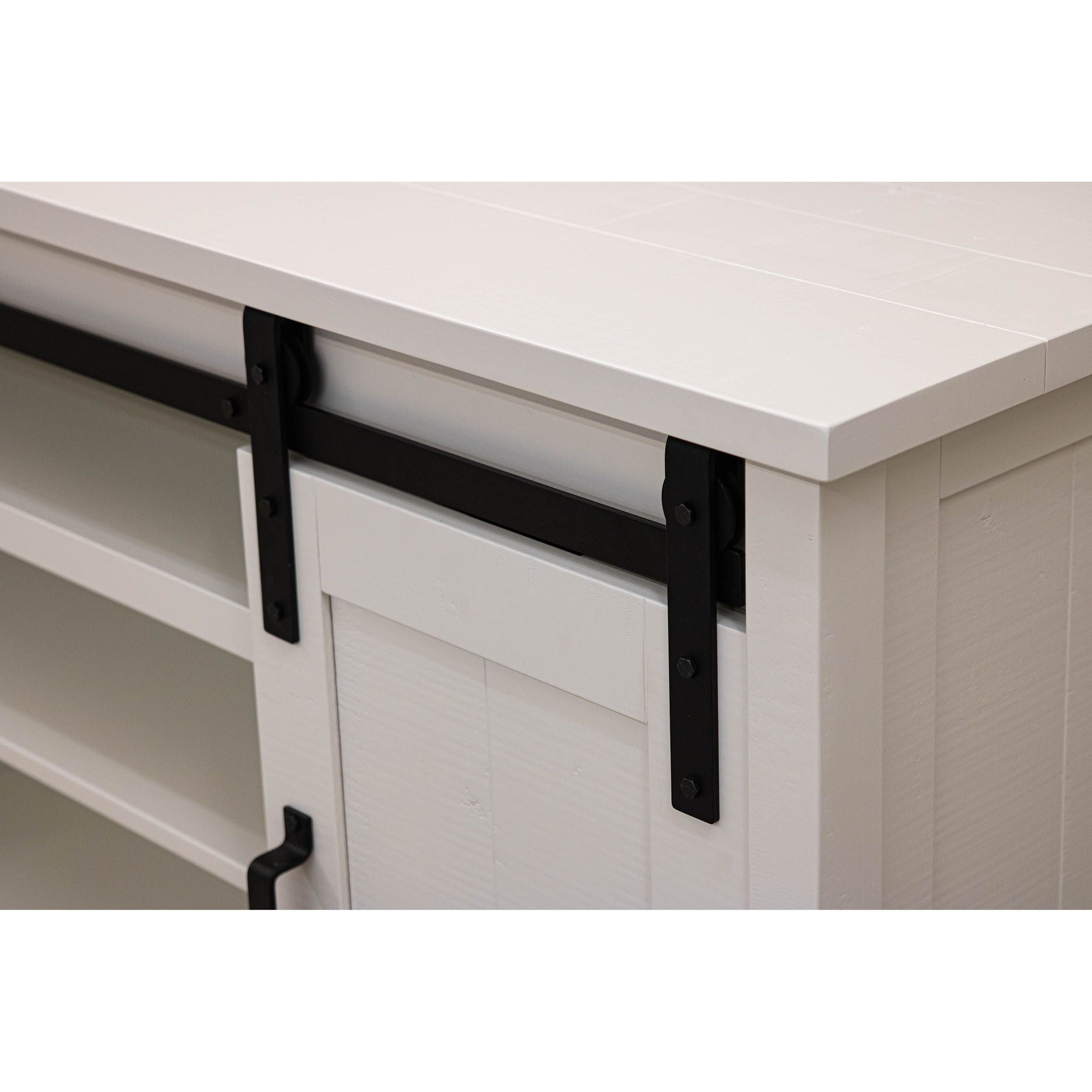 Montego 72" White Maple Wood Sliding Barn Door Post TV Console | DW