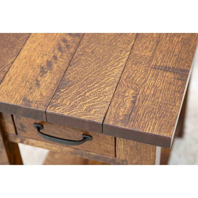 Montego Quarter Sawn White Oak Wood Small Rectangle Open End Table | ASB