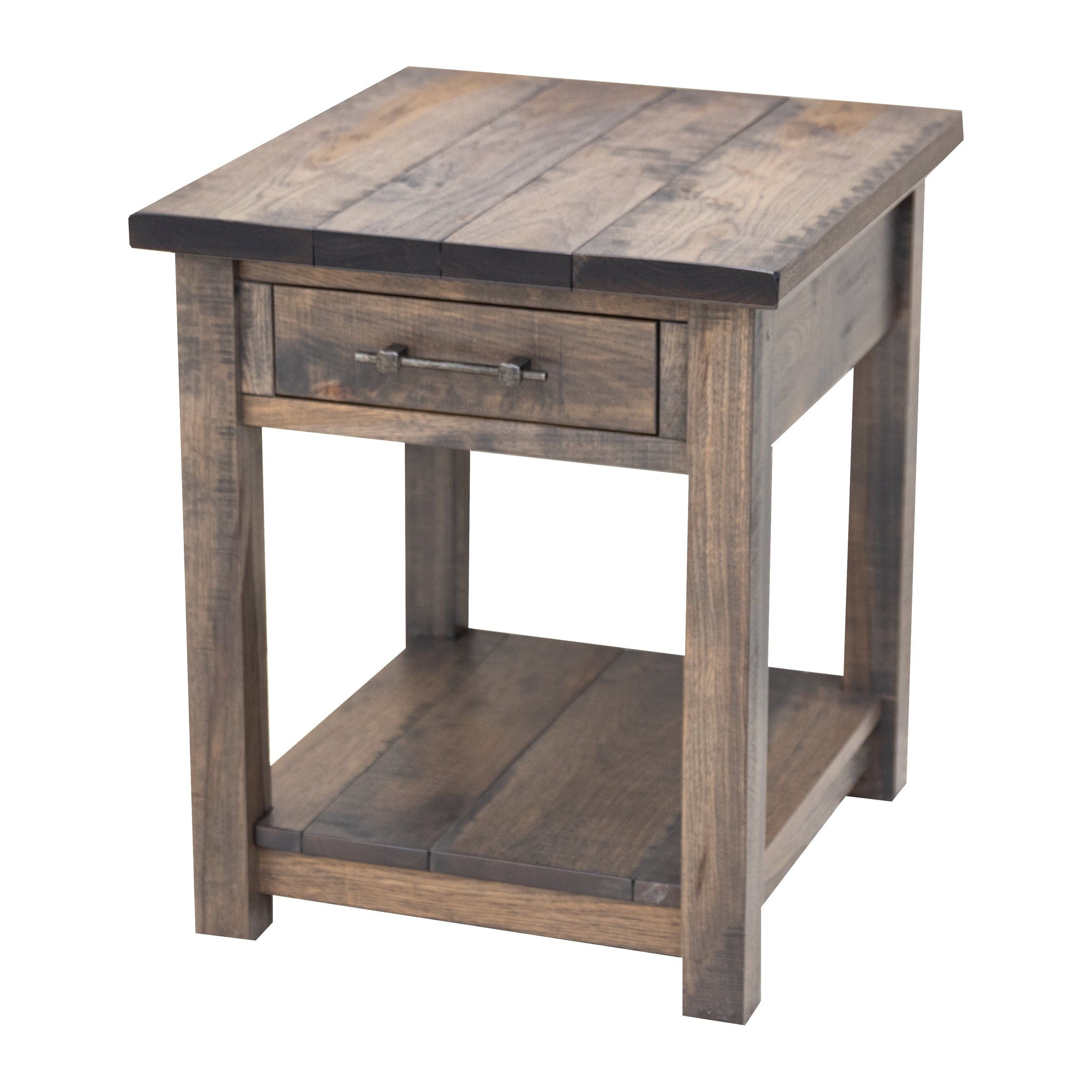 Montego Hickory Wood Large Square Open End Table | SB