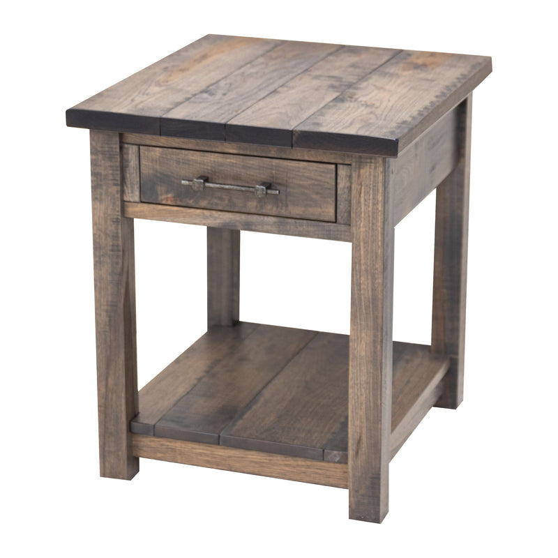 Montego Hickory Wood Large Square Open End Table | SB