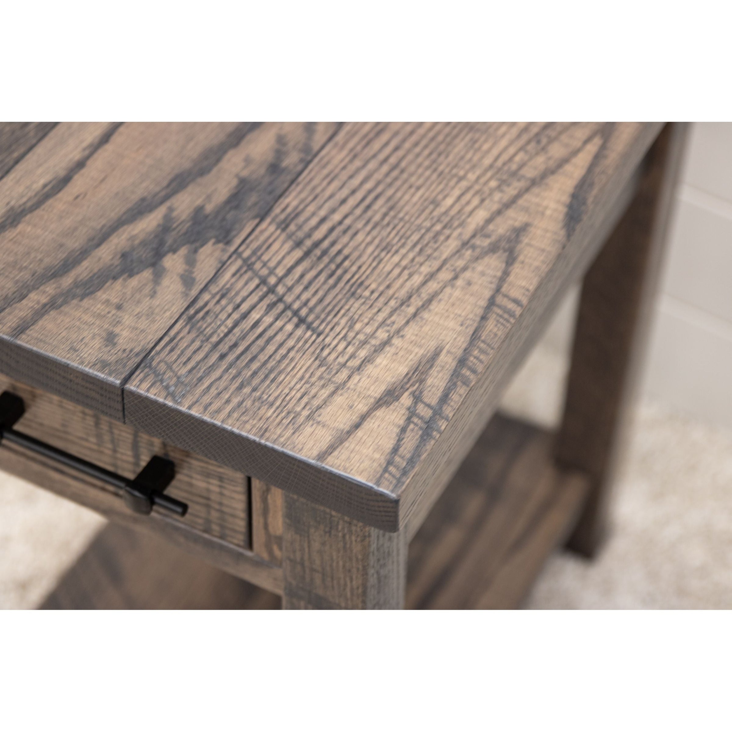 Montego Oak Wood Small Rectangle Open End Table | SB
