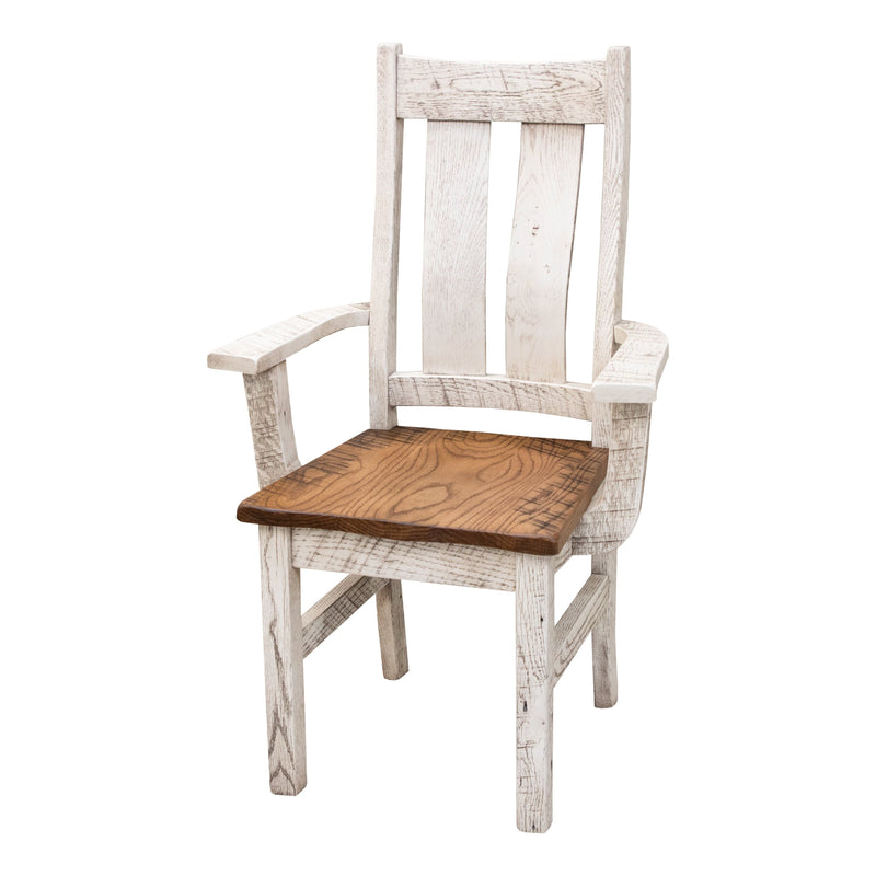 Timbercraft Reclaimed White & Wood Arm Dining Chair