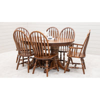Amish Standard Double Pedestal Oak Wood Extending Dining Table | MC