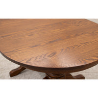 Amish Standard Double Pedestal Oak Wood Extending Dining Table | MC