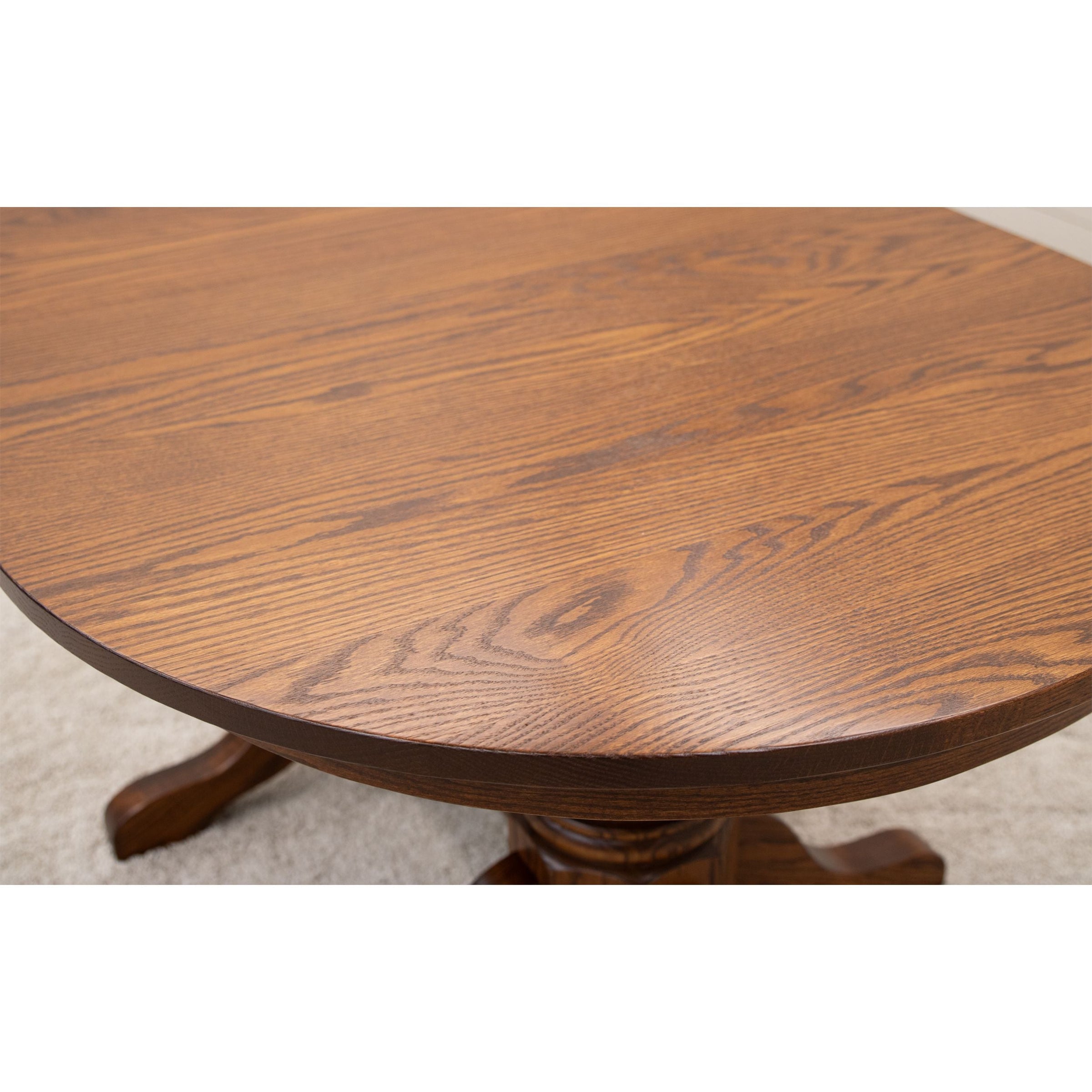 Amish Standard Double Pedestal Oak Wood Extending Dining Table | MC