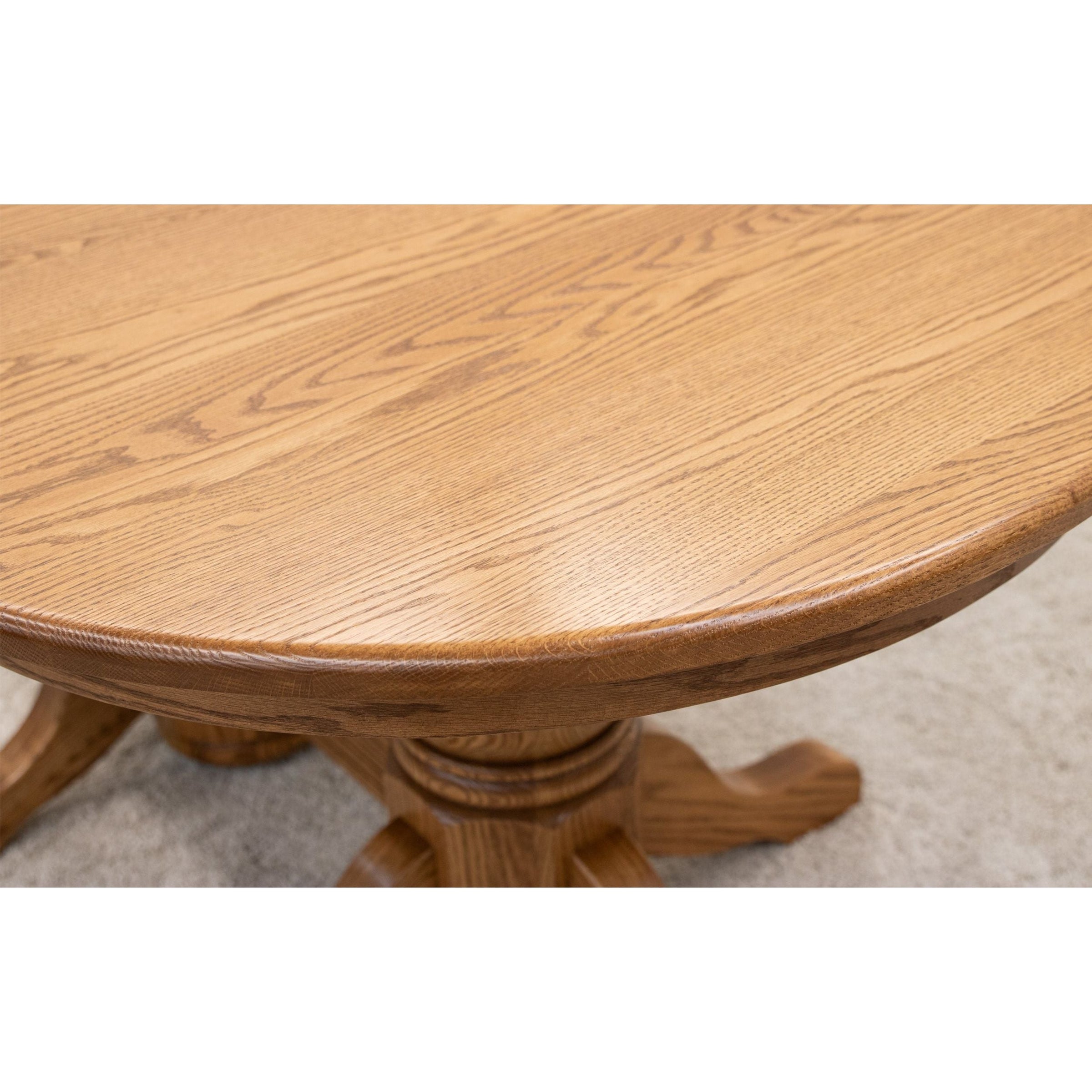 Amish Standard Double Pedestal Oak Wood Extending Dining Table | S-14