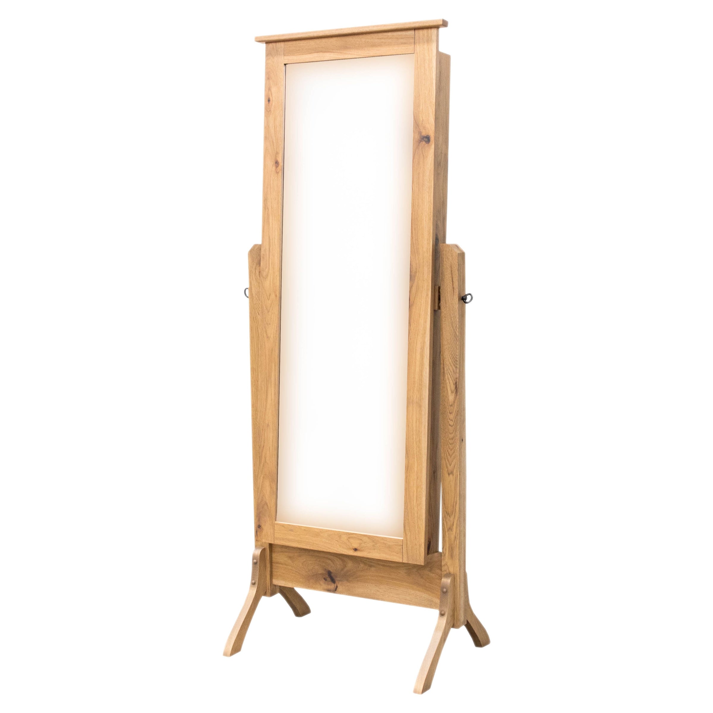 Amish Shaker Hickory Wood Sliding Jewelry Cheval Mirror | WB