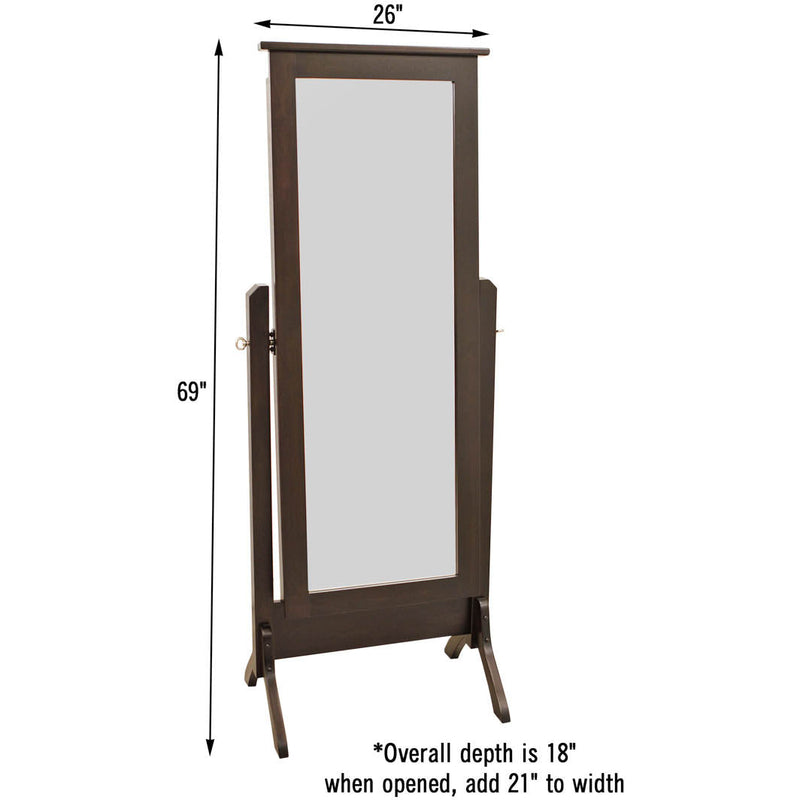 Amish Sliding Jewelry Cheval Mirror