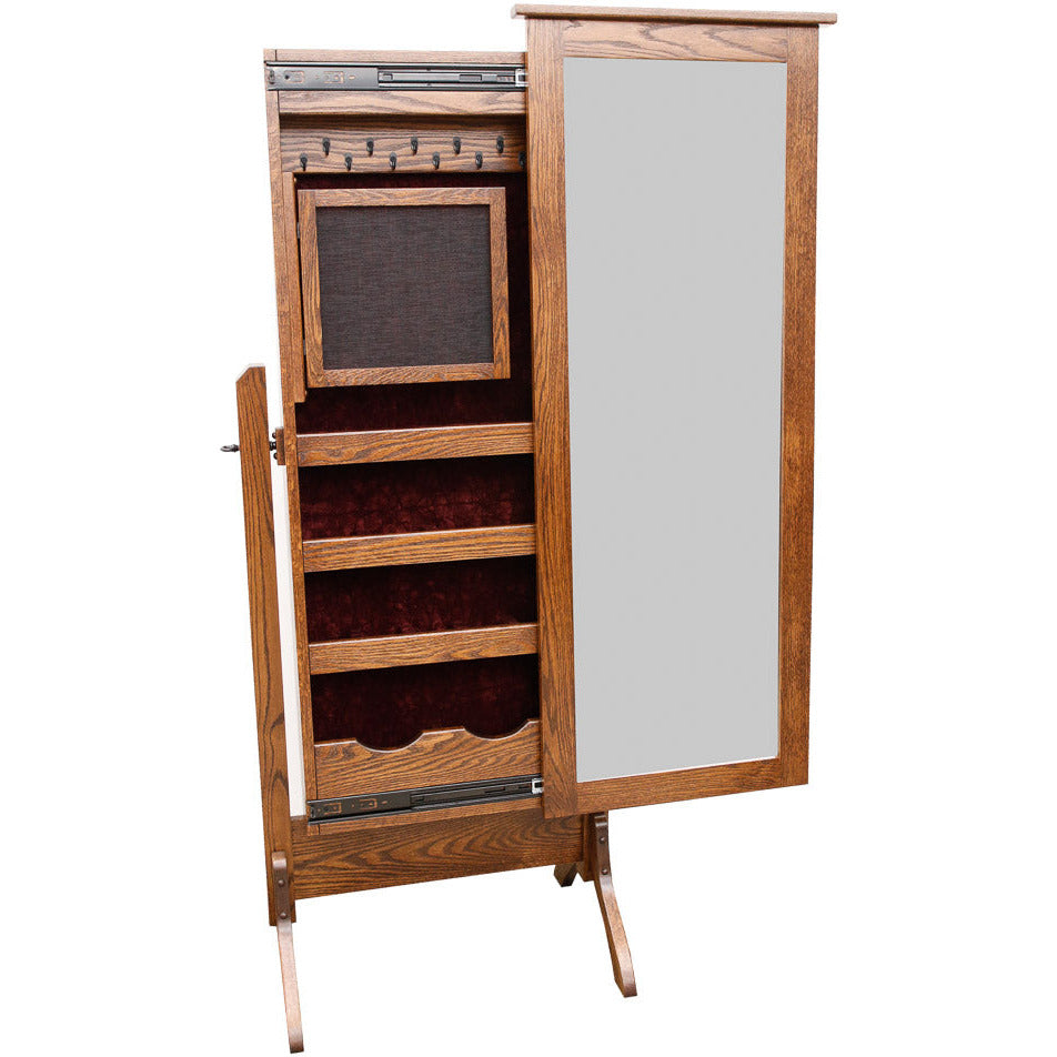 Amish Sliding Jewelry Cheval Mirror