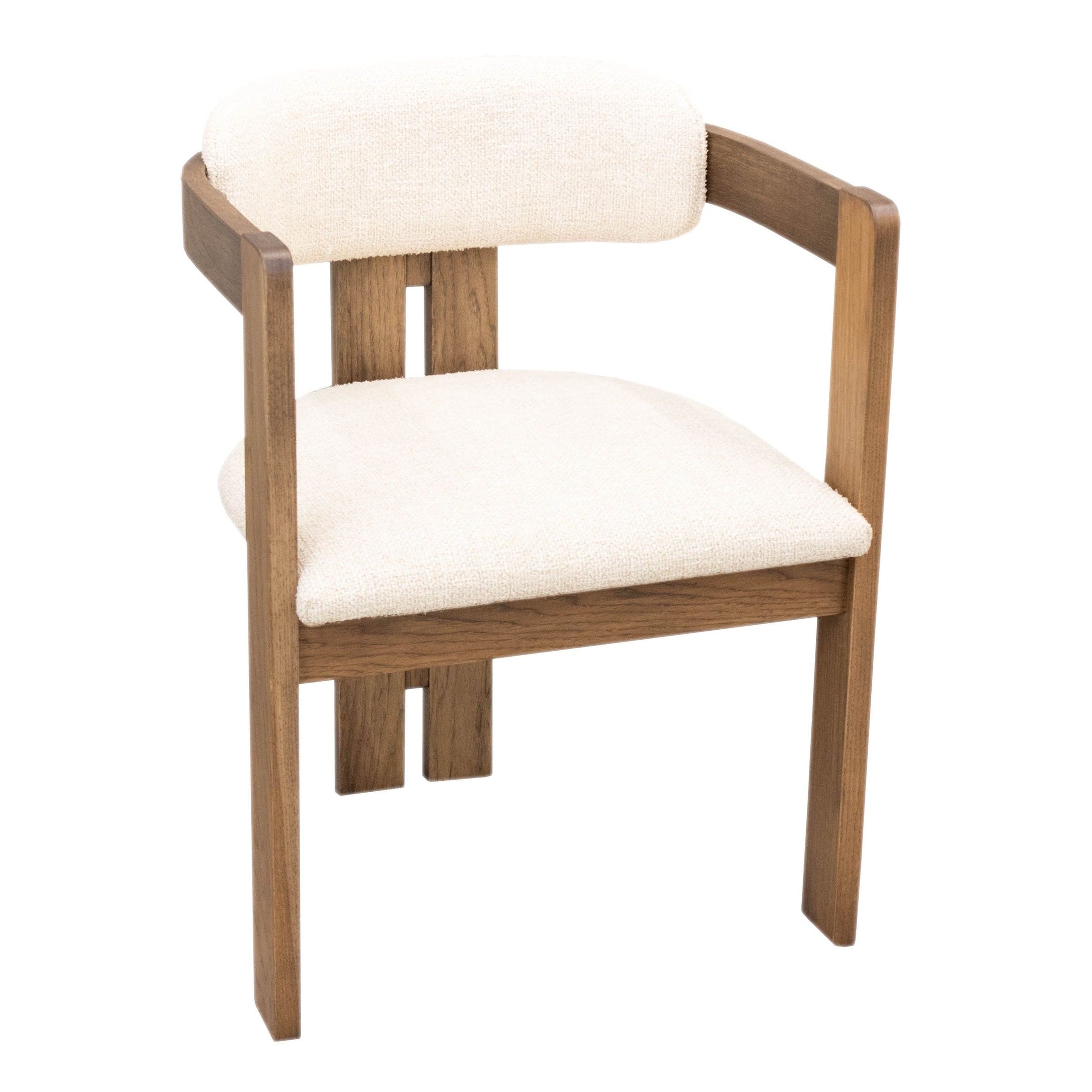 Travis Hickory Wood Mid Century Dining Chair with Fabric Seat & Back | CO