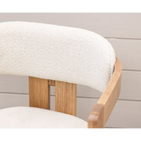 Travis Hickory Wood Mid Century Dining Chair with Fabric Seat & Back | WB