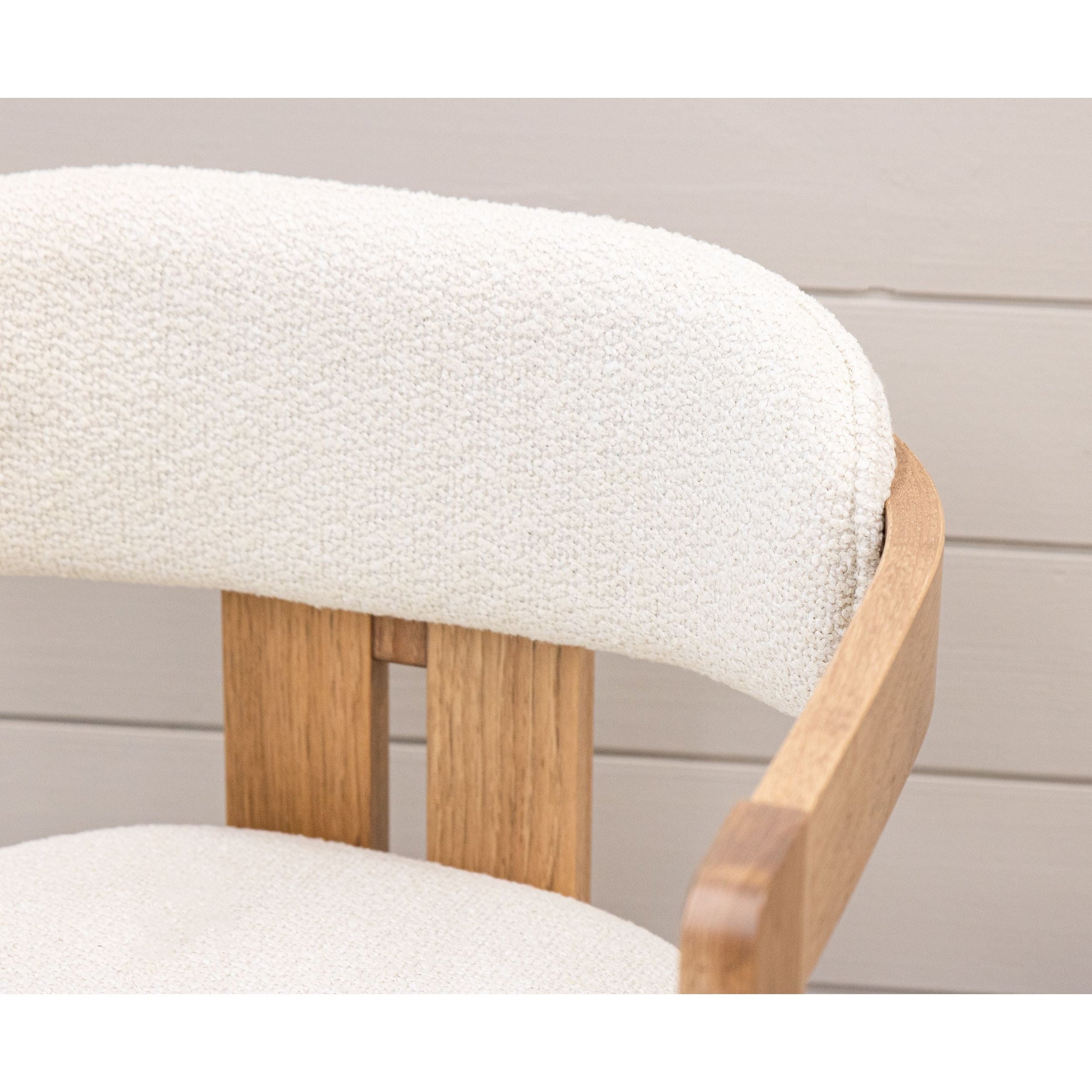 Travis Hickory Wood Mid Century Dining Chair with Fabric Seat & Back | WB