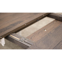 Classic Turned Leg White & Wood Extending Dining Table | M-GW&RWO-SB