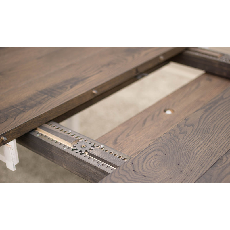 Classic Turned Leg White & Wood Extending Dining Table | M-GW&RWO-SB