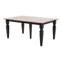 Classic Turned Leg Black & Wood Extending Dining Table | M-DK&O-SS