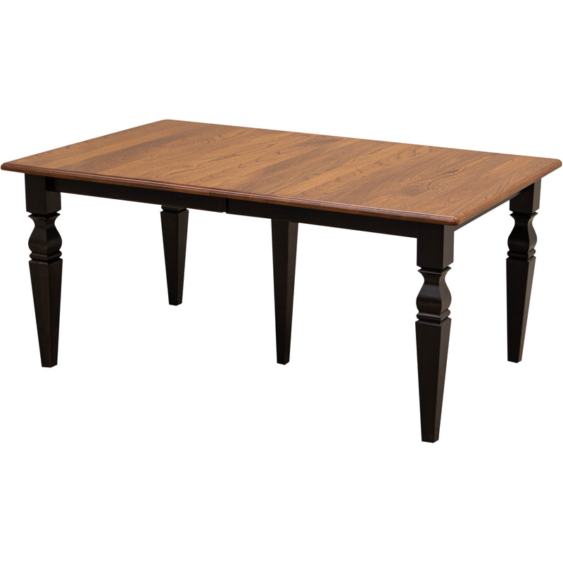 Classic Turned Leg Black & Wood Extending Dining Table | M-EB&E-MC
