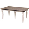 Classic Turned Leg White & Wood Extending Dining Table | M-GW&RWO-SB