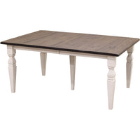 Classic Turned Leg White & Wood Extending Dining Table | M-GW&RWO-SB