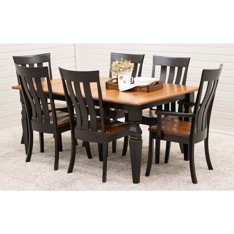 Classic Turned Leg Black & Wood Extending Dining Table | M-EB&E-MC
