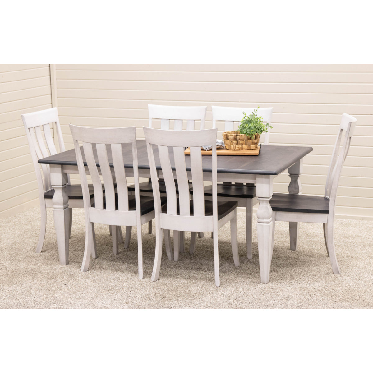 Classic Turned Leg White & Wood Extending Dining Table | M-AV&GS