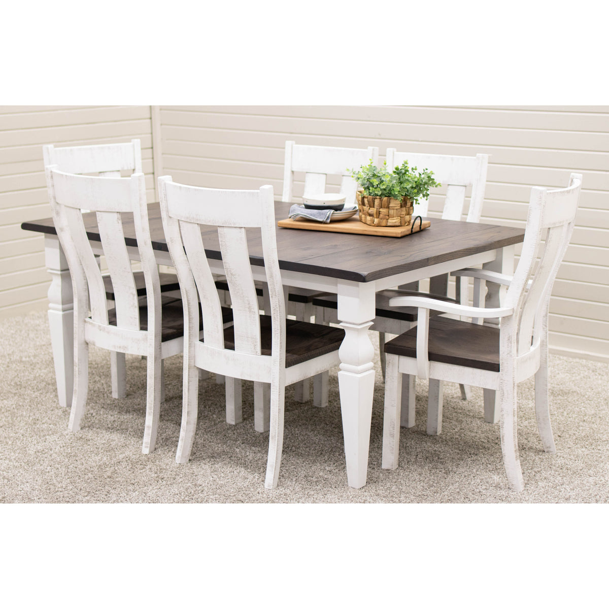 Utah White & Wood Arm Dining Chair | M-GW&RWO-SB