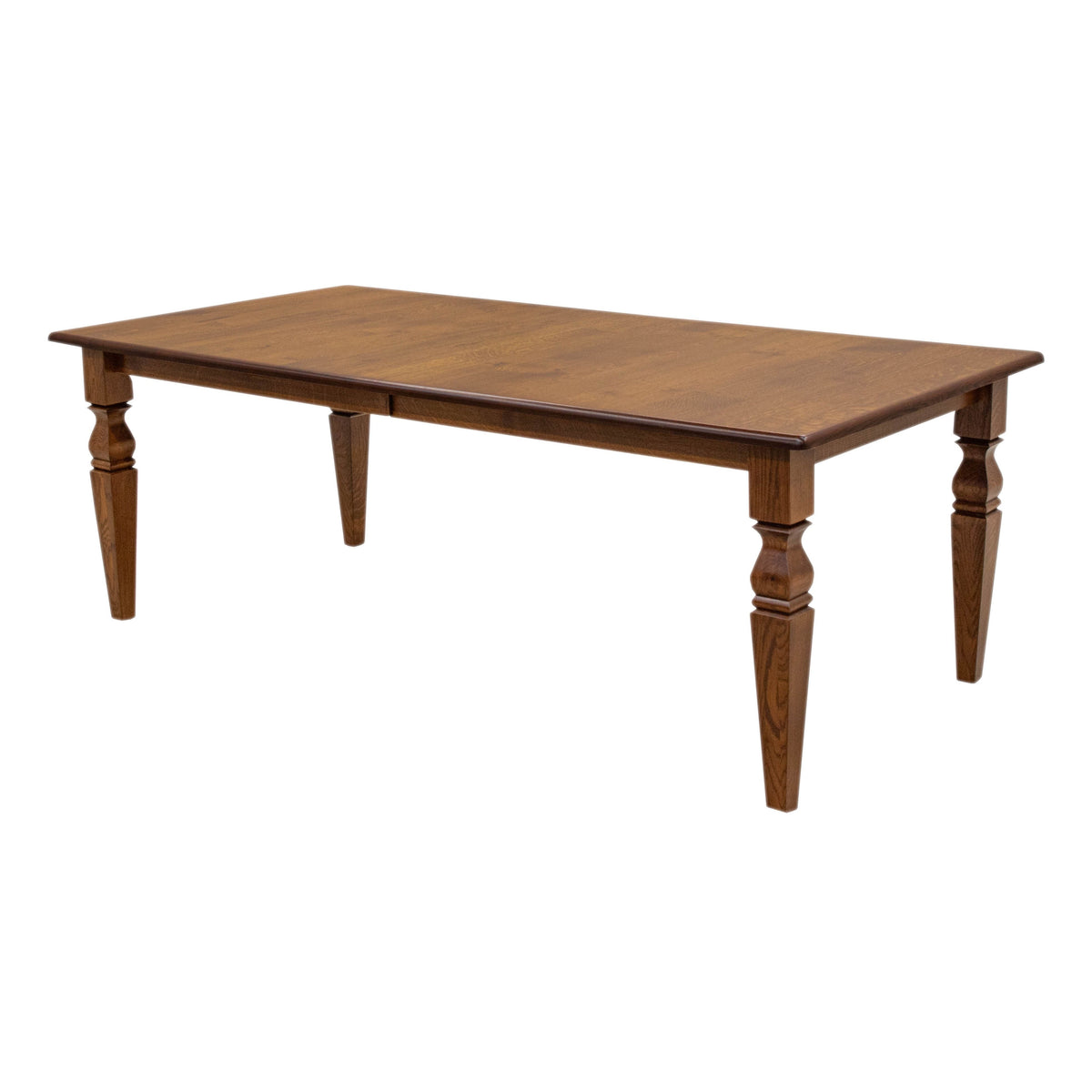 Classic Turned Leg Quarter Sawn White Oak Wood Extending Dining Table | ASB