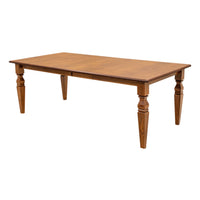 Classic Turned Leg Quarter Sawn White Oak Wood Extending Dining Table | MC