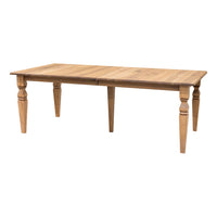 Classic Turned Leg Hickory Wood Extending Dining Table | WB