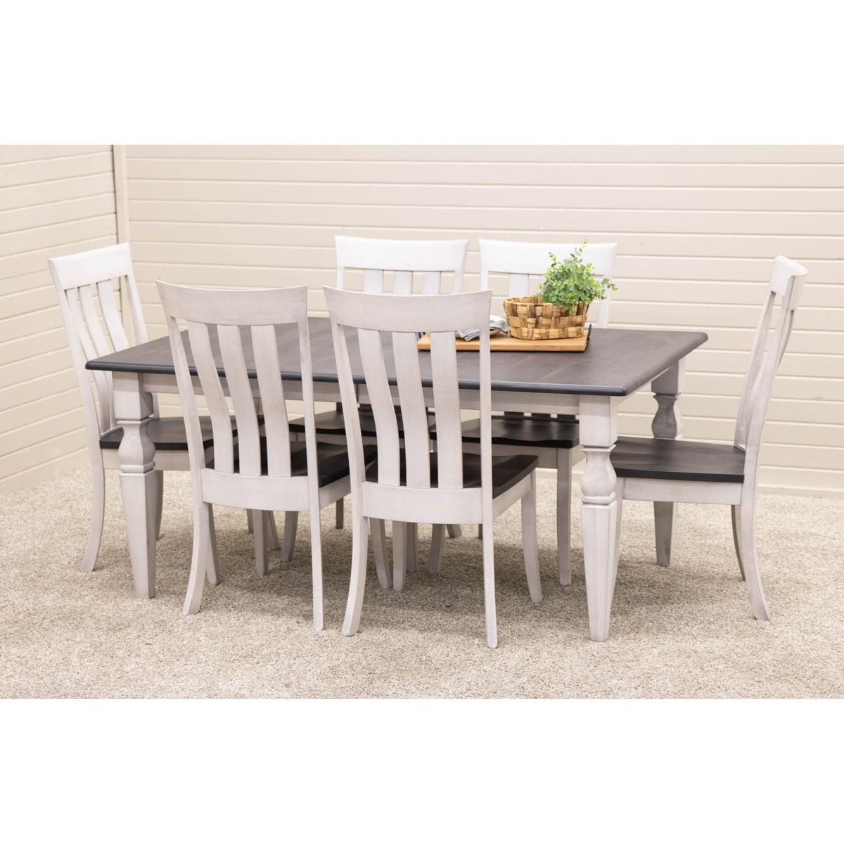 Crestline White & Wood Amish Arm Dining Chair | M-AV&GS