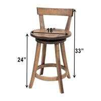Temple 24" Maple Wood Swivel Bar Stool | CO