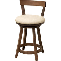 Temple 24" Maple Wood Swivel Bar Stool with Fabric Seat | CO