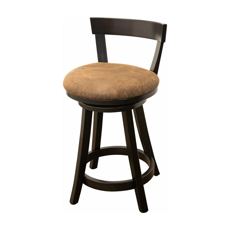 Temple 24" Maple Wood Swivel Bar Stool with Fabric Seat | EB