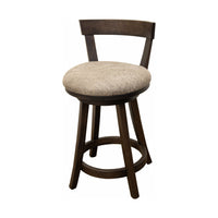 Temple 24" Maple Wood Swivel Bar Stool with Fabric Seat | DK