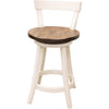 Temple 24" White & Wood Swivel Bar Stool | M-CW&CO