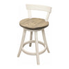 Temple 24" White & Wood Swivel Bar Stool | M-DW&RWO-GRB