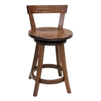 Temple 24" Oak Wood Swivel Bar Stool | ASB