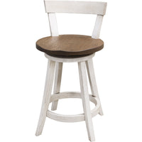 Temple 24" White & Wood Swivel Bar Stool | O-CS&RWO-CO