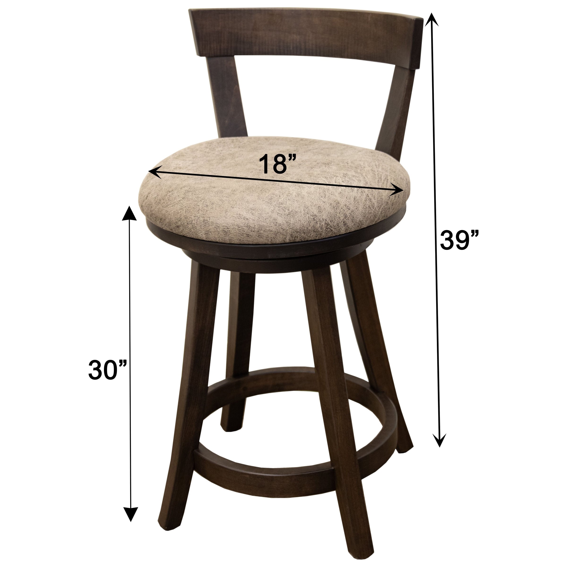 Temple 24" Maple Wood Swivel Bar Stool with Fabric Seat | DK