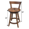 Temple 24" Oak Wood Swivel Bar Stool | FW