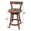 Temple 24" White & Wood Swivel Bar Stool | M-DW&RWO-GRB