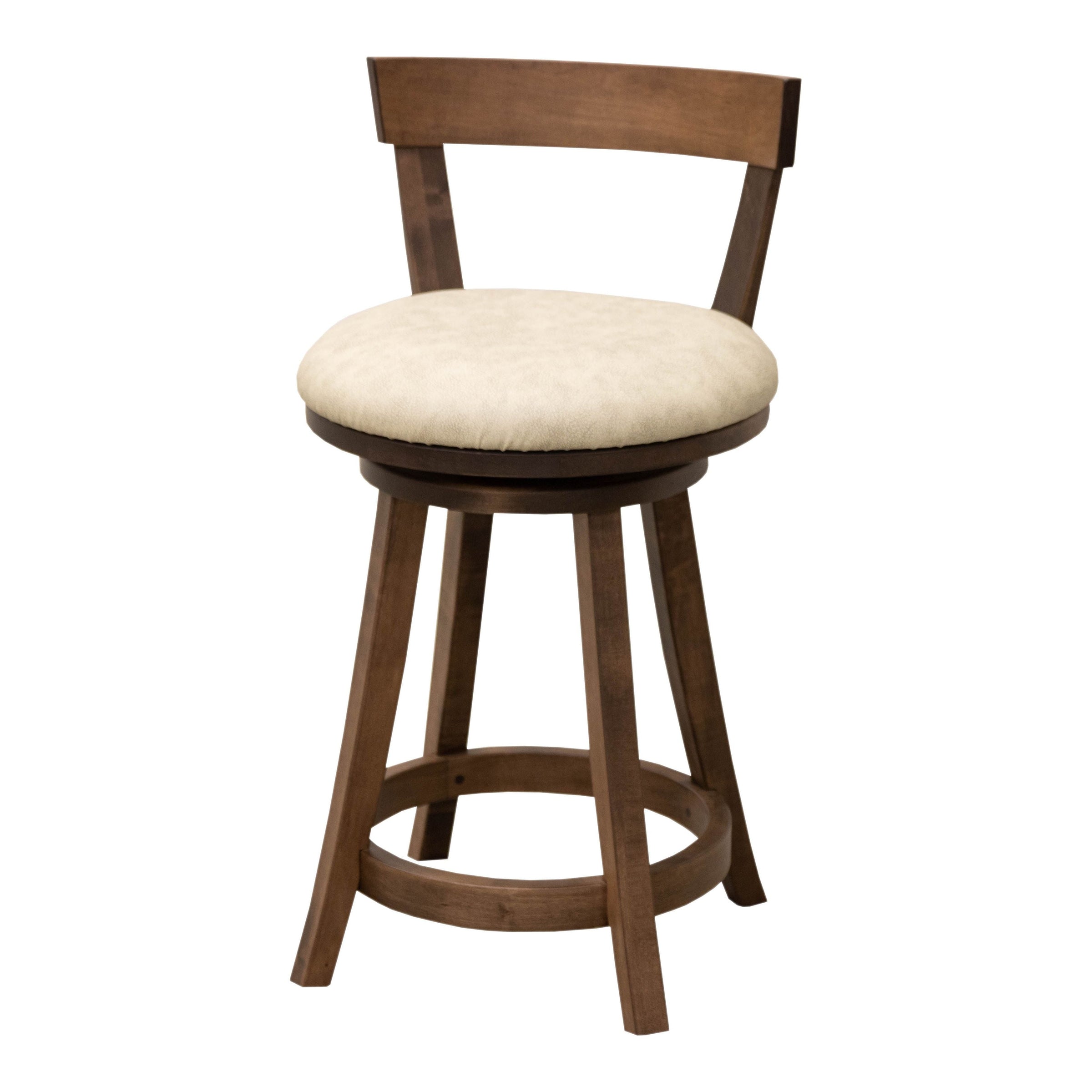 Temple 24" Maple Wood Swivel Bar Stool with Fabric Seat | CO